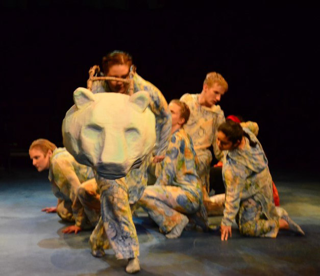 Polar bear puppet in a production of Sila